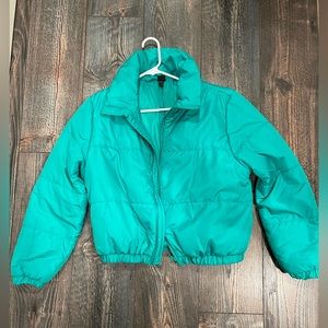 Wild Fable Green cropped puffer jacket.